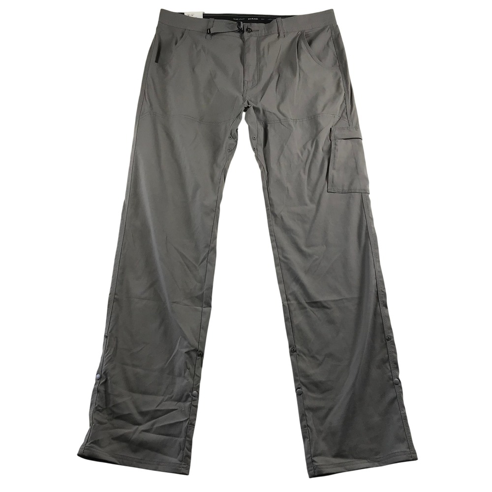 Prana Stretch Zion Pant Mens 38x36 Pewter Grey Relaxed Straight Hiking 2056941